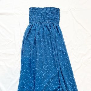 Patterson J. Kincaid Blue Floral Strapless Midi Dress Size XS